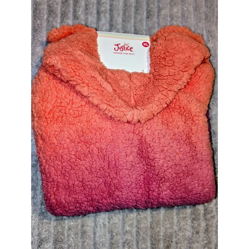 Justice Hoodie for Pets Ombre Sherpa Pullover‎ Dog Puppy Extra Large XL NWT